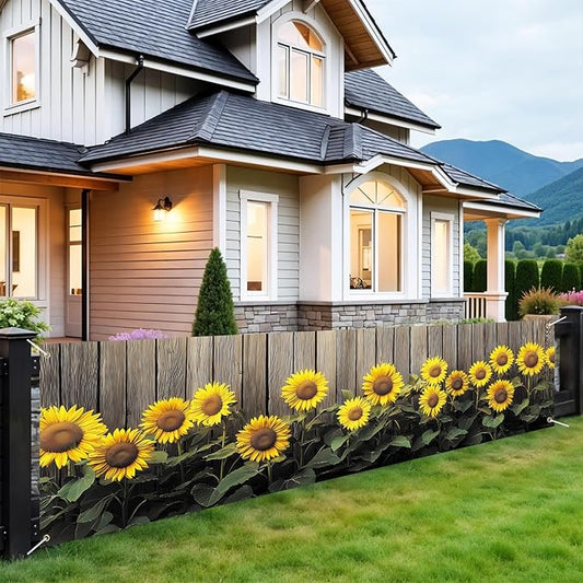 10x3 ft Extra Large Spring Sunflower Banner Outdoor 115''x35'' Sunflower Banner for Fence Outside Garden Large Yard Banners