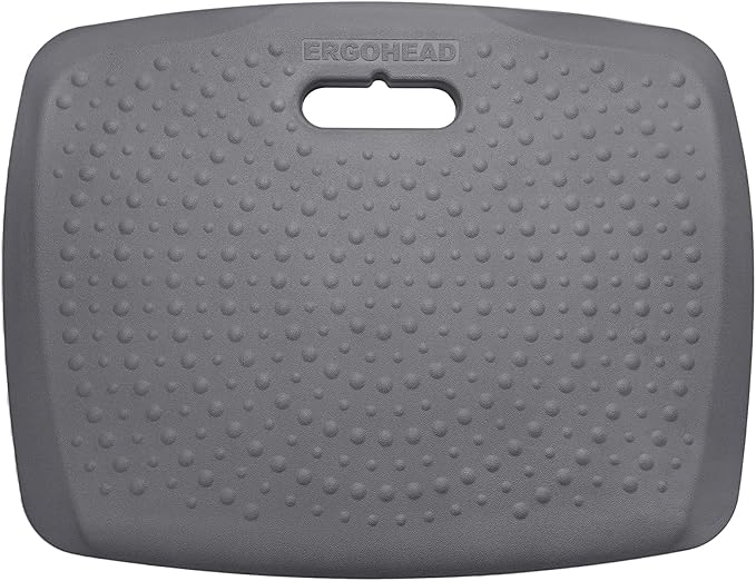 3/4 inch Anti Fatigue Comfort Standing Mat, Portable Office Standing Desk Pad, Non Slip Kitchen Mat, Built-in Handle with Massage Points Comfort Floor Mat (Gray, 17" x 22")