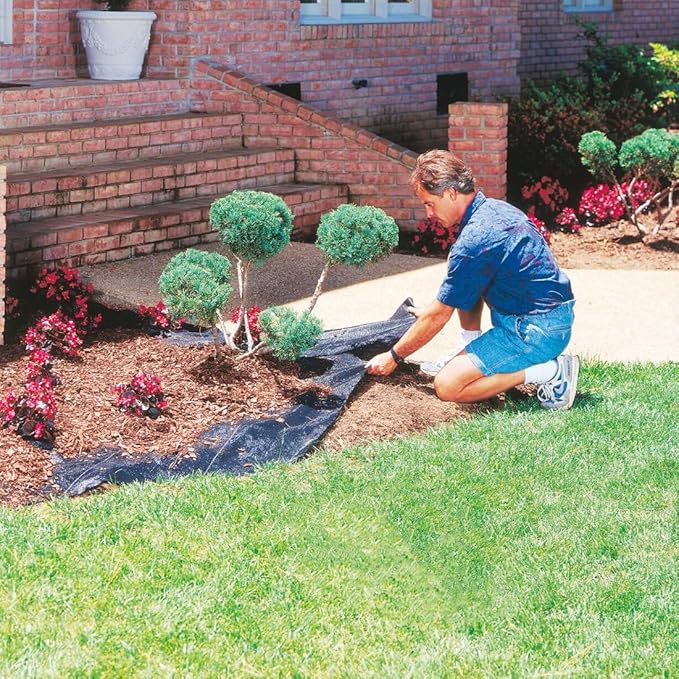 EXTRAEASY 3ft x 180ft Garden Weed Barrier Landscape Fabric,Weed Block Fabric Heavy Duty 3.2OZ,Woven Mulch for Landscaping Ground Cover Weed Control Fabric, Black Garden Bed Liner