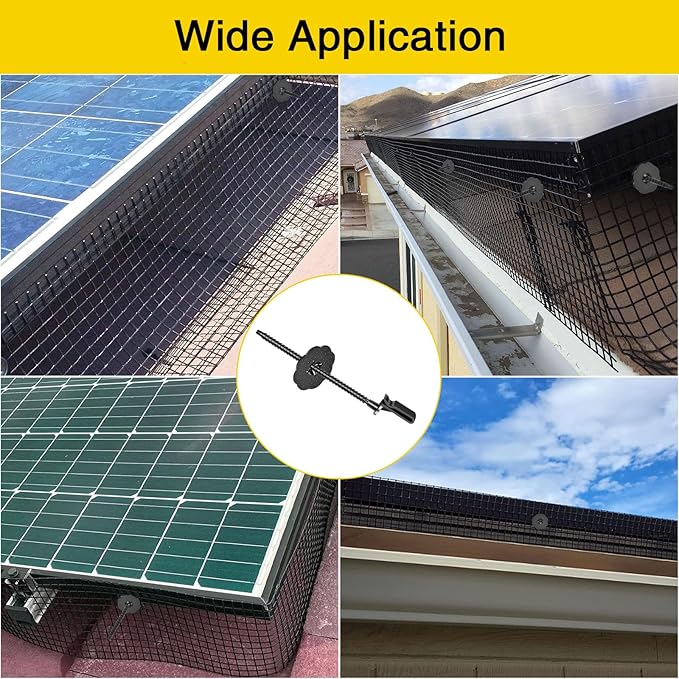 Solar Panel Bird Guard Fastener Clips,50 Sets Critter Guard Fasteners,Premium Nylon Solar Panel Clips for Attaching Wire Mesh to Solar Panels,Critter Guard Kit for Bird Pigeon Fence