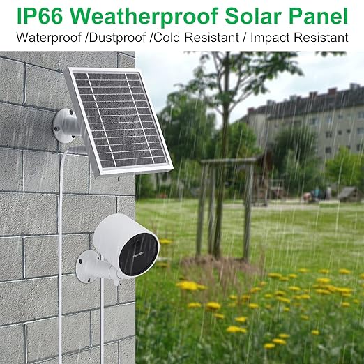 UYODM 2PACK Solar Panel Compatible with SimpliSafe Outdoor Security Camera,Power Your SimpliSafe Outdoor Camera continuously,AL Alloy Frame Durable and Sturdy - Silver