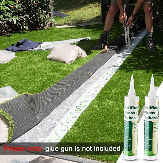 Threlaco 2 Tubes Turf Glue for Artificial Grass 10 oz Artificial Turf Tape Grass Paint Concentrate Glue Carpet Adhesive for Synthetic Surfaces(No Caulk Gun)
