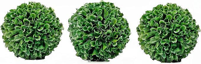 Admired by Nature 3pcs 5" Ball Topiary Plants Artificial Boxwood Topiary Faux Topiaries Artificial boxwood balls for pots for Wedding Decoration, Home Decor, Office Desk, Front Porch Indoor & Outdoor