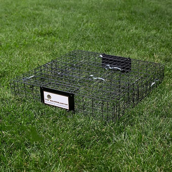 Rugged Ranch 2‑Pack Squirrelinator Multi‑Catch Squirrel Trap with Basin, Wire Cage, 25"x15"x6.5" Each - Live Catch‑and‑Release, 2‑Door Humane Rodent Control, No‑Poison Outdoor Use