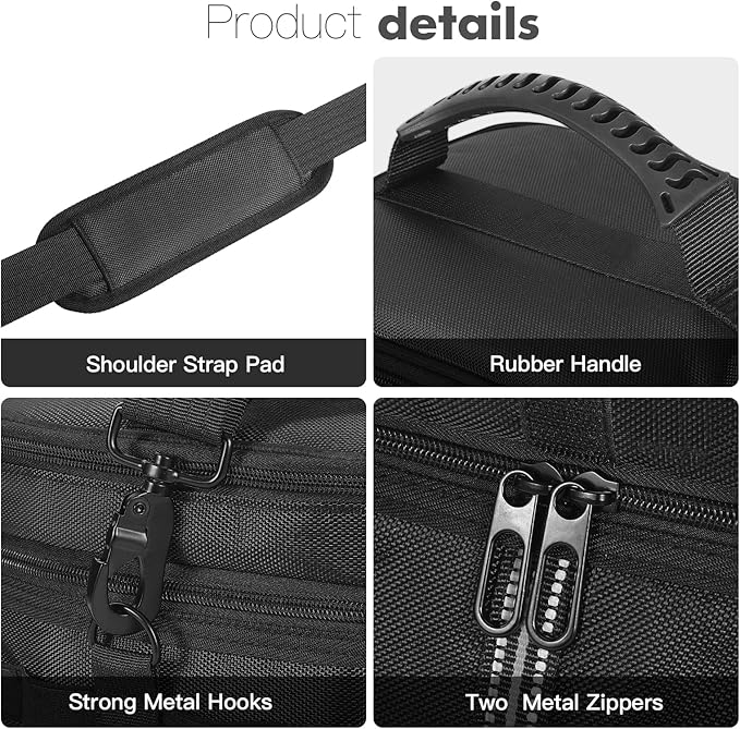 Carrying Case Compatible with ECOFLOW River 2 Power Station, Two-Layer Generator Storage Bag with Ventilated Zipper Windows & Quick Access, Includes Shoulder Strap for Camping Travel