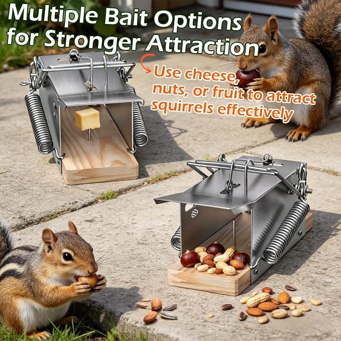 Squirrel Traps, Outdoor Heavy-Duty Squirrel Traps, Rodent Trap for Patios, Squirrel Trap for Outdoor Use, Garden Use-1 Pack
