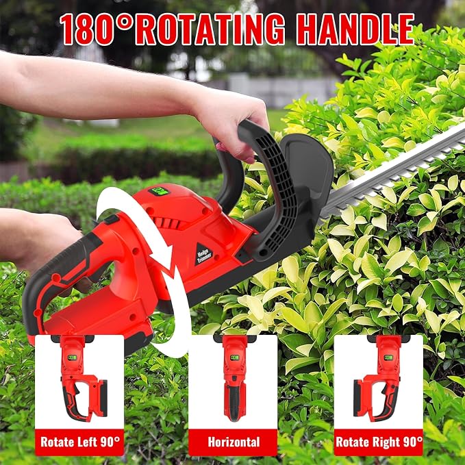 22-INCH Cordless Hedge Trimmer with Rotatable Handle Compatible with Milwaukee M18 Battery, Brushless Motor Trimmers Battery Powered, Electric Hedge Trimmer Cordless Bush Trimmers for Garden-ONLY TOOL