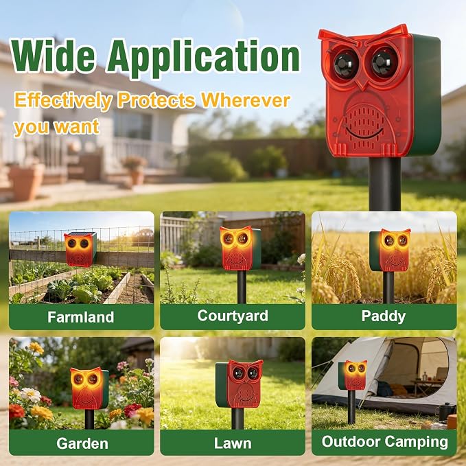 ChunHee Solar Motion Sensor Alarm Outdoor Dog Barking Alarm with 129dB Loud Alarm & PIR Motion Detection, IP65 Weatherproof Motion Activated for Deer, Coyote,Raccoons, Bears