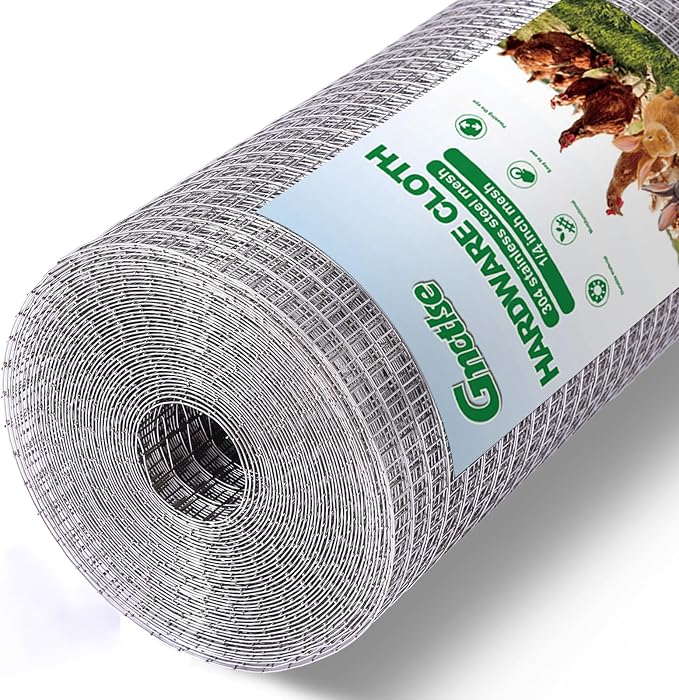 304 Stainless Steel Hardware Cloth 1/4" Large Size 23 GA 24in×49ft Roll | stainless hardware cloth 304 rust resistant heavy duty easy to cut