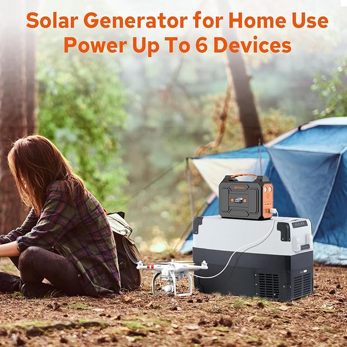 Portable Power Station Generator 100W External Lithium Battery Pack with USB-C, 110V Power Pack with AC Outlet Power Bank Generator for Camping Home RV Vanlife