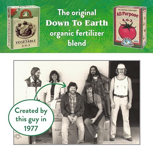 Down To Earth All Natural Fertilizers Organic All Purpose Tomato & Vegetable Mix - Plant Food for Tomatoes, Peppers, Herbs and Flowers 4-6-2, 15 lb