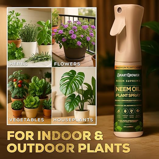 Neem Oil Spray for Plants Botanical Blend Premium Continuous Sprayer – Plant Wash with Natural Essential Oils, Ready-to-Use Plant Mister Spray for Gardens, Houseplants, Indoor & Outdoor – 10 oz