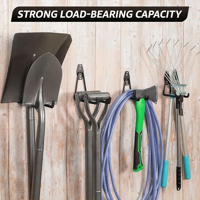 20 Pack Garage Hooks, Heavy Duty Steel Wall Mount Utility Hangers with Anti-Slip Coating for Hanging Bikes, Ladders, Power Tools, and Garden Equipment