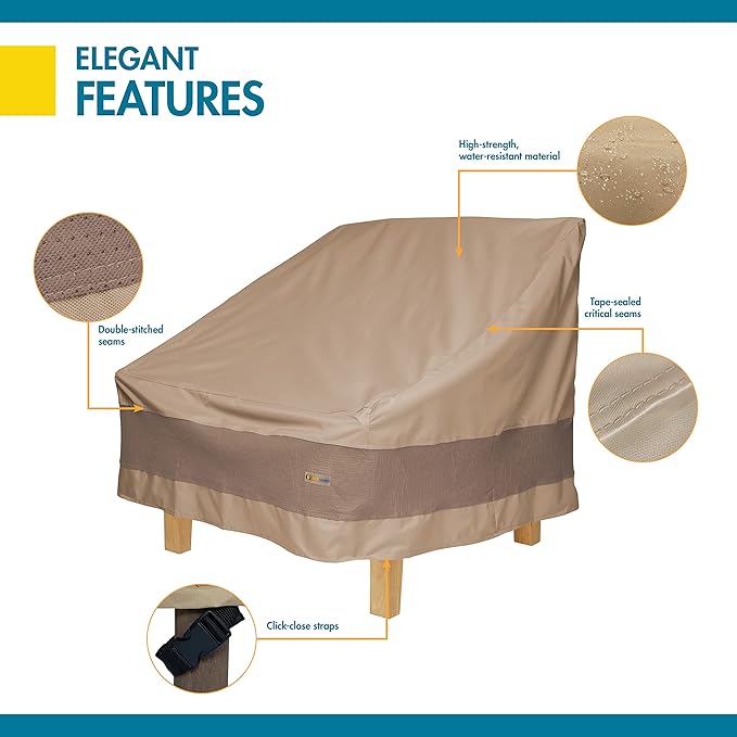 DUCKCOVERS Elegant Waterproof 38 Inch W Patio Chair Cover, Outdoor Chair Covers