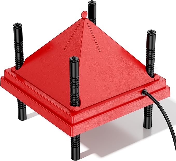 ZenxyHoC Brooder Plate for Chicks with Anti-Roost Cone, Chick Brooder Heater Red 12" x 12" with Constant Temperature