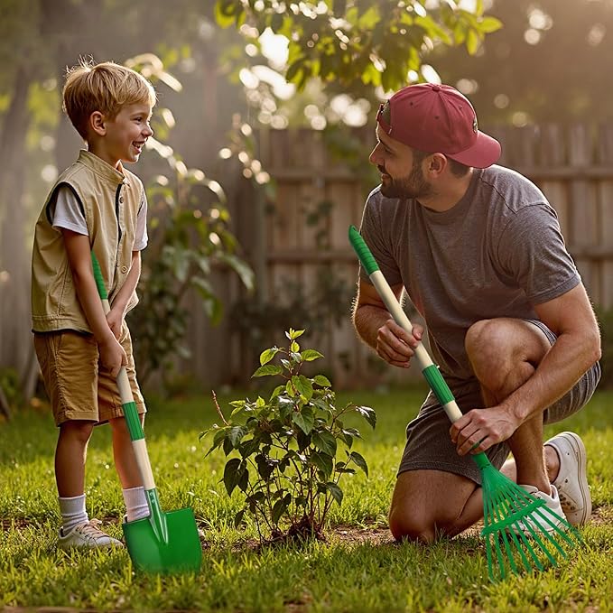 Kids Gardening Tools Set,11Pcs Garden Set for Kids with Shovel, Rake, Leaf Rake,Summer Outdoor Backyard Farm Digging Weed Toys Beach, Sand, Garden Play Set Birthday Gift for Boys Girls