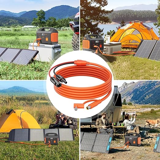 30FT Solar Connector to 8mm Adapter Cable with DC8020/7909 Compatible with BLUETTI, Yeti, Anker, Jackery Portable Power Station for Camping, RV, Emergency Use