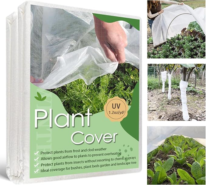 Plant Covers Freeze Protection, 10'x 50' Frost Cloth for Outdoor Plants, Winter Plant Cover for Frost Protection, Plant Blanket Floating Row Covers for Garden and Tree
