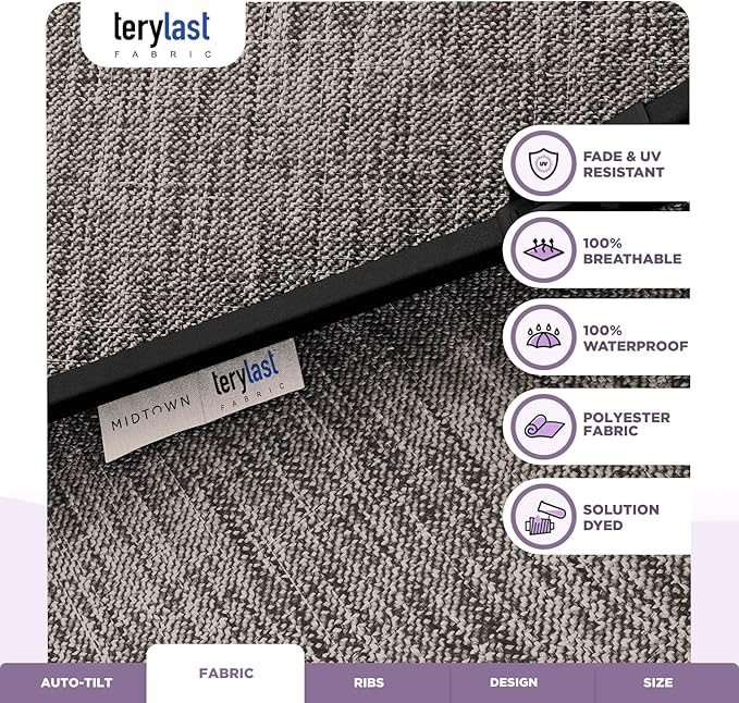 Midtown Umbrellas The Lean Patio Umbrella (Terylast Fabric - Greige, 10 Foot)