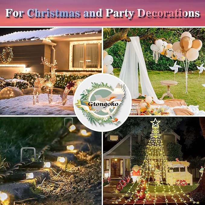 Gtongoko 120 Pack 4 Inch Galvanized Landscape Staples Garden Stakes Plant Cover Stakes 11 Gauge Lawn Staples Ground Stake for Landscaping Securing Weed Barrier Fabric, Christmas Decorations