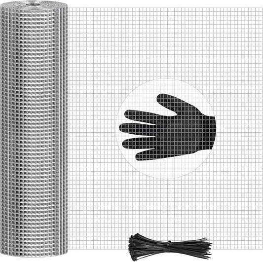 48in x 200ft Hardware Cloth 1/2 inch Hot-Dip Galvanized Welded Chicken Wire Fencing - Heavy Duty 23 Gauge Wire Mesh for Garden, Chicken Coop, Rabbit Cage, Rodent,Poultry Enclosures,Predator Protection