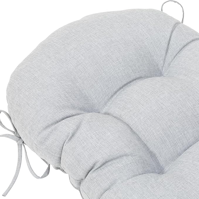 QILLOWAY Outdoor High Back Chair Cushion for Adirondack, All Weather Rocking Chair Cushions Thick Padded Replacement for Patio Furniture Set of 2,Gray,White