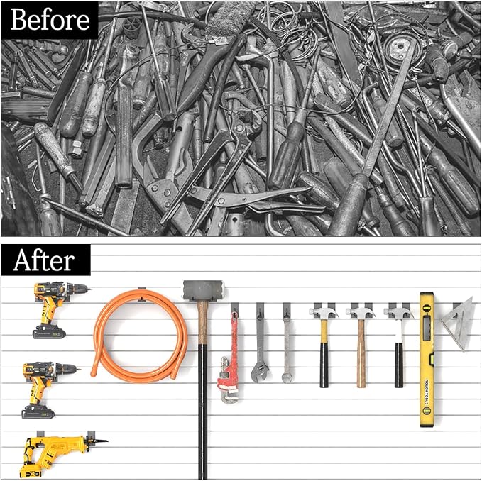 3-H Slatwall Hooks 30PC,7 Inch,Extra Large Thick Backplate (3.35×1.38 x 0.08 Steel),Heavy Duty Smooth Glide,Compatible with Proslat,Crownwall &Standard Slatwall Panels for Garage,Retail Display