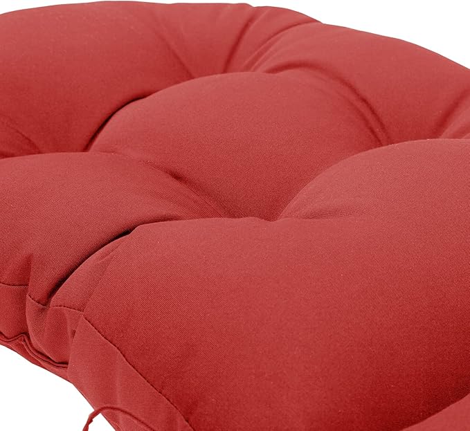 QILLOWAY Outdoor High Back Chair Cushion for Adirondack, All Weather Rocking Chair Cushions Thick Padded Replacement for Patio Furniture Set of 2,Red