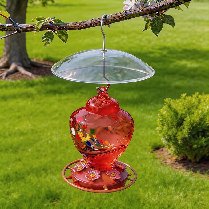 Small Rain Cover for Bird Feeder - 2PC x 8" Mini Hanging Weather Guard Protective Dome Against Rain/Snow/Sun - Clear Translucent Plastic - Dia. 20CM