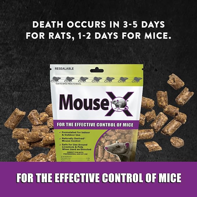 EcoClear Products 620200-6D MouseX Pellets - Effective for All Species of Rats and mice, 8 oz. Bag