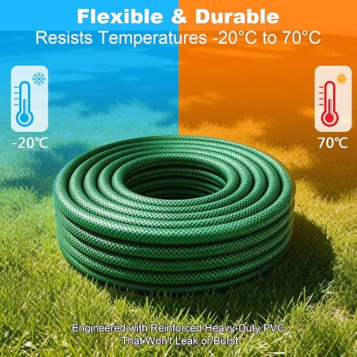 50 FT 1/2 Inch Drip Irrigation Tubing Kit:Premium Garden and Landscape Watering System-Drip Irrigation Hose with 2 Quick Connector 4-Way Connector,2 Quick Connector 6-Way Connector and Tube Cap