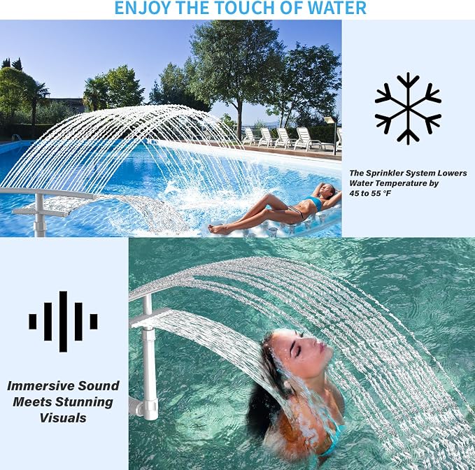 2 Pack Pool Fountain for Above and Inground Pools, Dual-Layer Spray Pool Waterfall Sprinkler Chiller Aerator, Water Fountain Swimming Pool Accessories (for in-tex & Best-Way & Hay-Ward & Cole-Man)