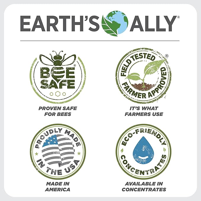 Earth's Ally 3-in-1 Plant Spray 8 Oz Concentrate for Pests and Disease - Organic Insecticide, Fungicide, Miticide - OMRI Listed for Indoor Houseplants and Outdoor Garden - Safe for Bees, Kids, Pets