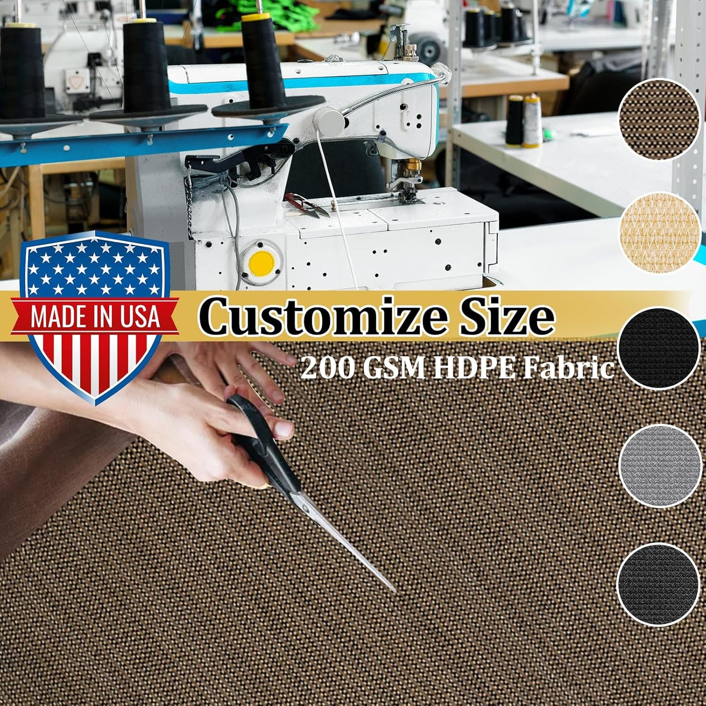 Shade&Beyond Customized Size 11' X 24' Shade Cloth with Grommets, 90% UV Protection UV Protection Mesh Tarp Sun Screens for Patio GN01, Mocha