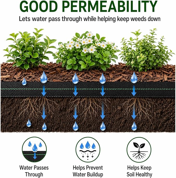 Weed Barrier Fabric Heavy Duty (3×100ft)