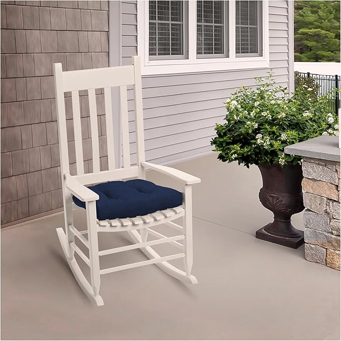 Arden Indoor/Outdoor Rocking Chair Or Wicker Chair Cushion, 2-Pack, 20 x 18, Water Repellent, Rain Proof, Fade Resistant Cushion for Rocking Or Rounded Back Chair Sapphire Blue Leala