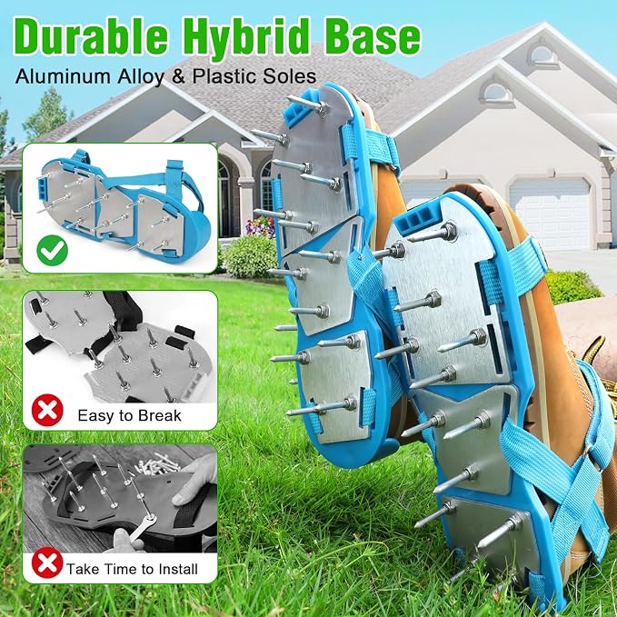 Lawn Aerator Shoes for Grass - Pre-Assembled Grass Aerator Shoes for Lawn - Soil Yard Aerator Tool for Aerating Patio Garden