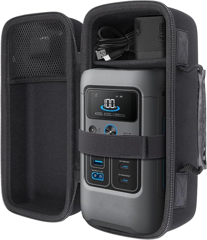 co2CREA Hard Travel Case Compatible with Anker SOLIX C200 DC Power Bank Station, Outdoor 192Wh 60,000mAh Portable Power Station, 200W Solar Generator