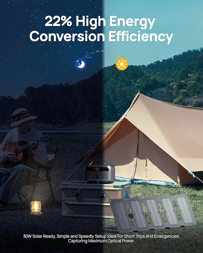 DARAN Portable Power Station 300W(600W Peak), 192Wh LFP Battery, Solar Generator w/2 AC Outlets, USB-C PD 60W, LED Light, Power Bank for Camping, RV, Travel, Home Emergency(Solar Optional)