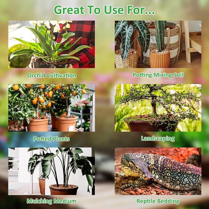 Riare 4 Pack Coco Chips Substrate for Plants- 4.4lb 100% Organic Coconut Husk Brick with Low EC and pH Balanced, High Expansion Coconut Substrate Coco Husk Mulch for Garden Flowers, Herbs, Planting