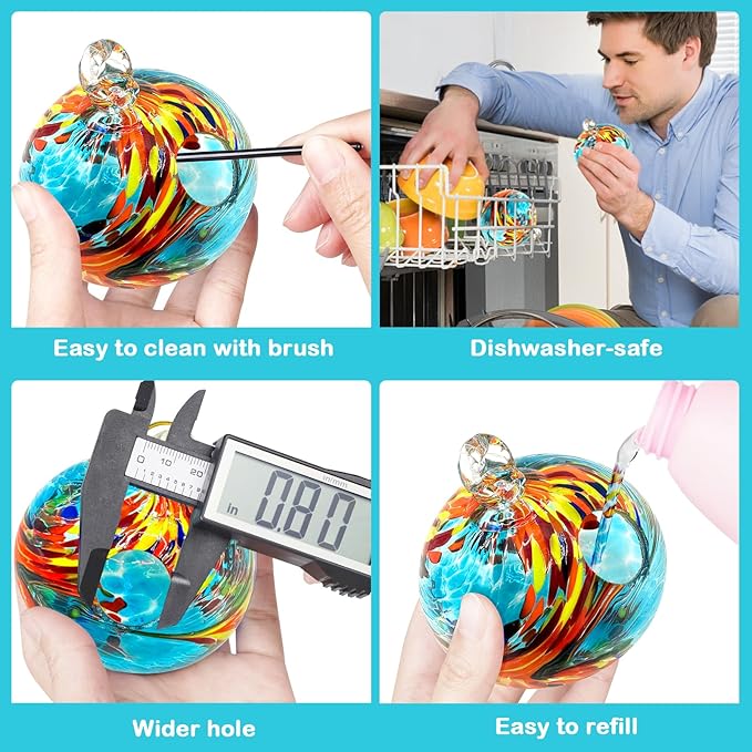 Headak Life Hummingbird Feeder for Outdoors Hanging,Metal Hummingbird Swing with Hand Blown Glass Hummingbird Feeder,Artistic Bird Perch & Garden Decor, Unique Gardening Gifts for Women(Blue)