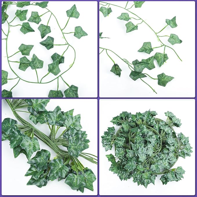 Alotiki Fake Vines, 60 Pack 420 Feet Artificial Ivy Garland Vines for Bedroom Decor, Hanging Vines for Party Wedding Christmas Decoration,Fake Leaves for Outdoor Patio Garden