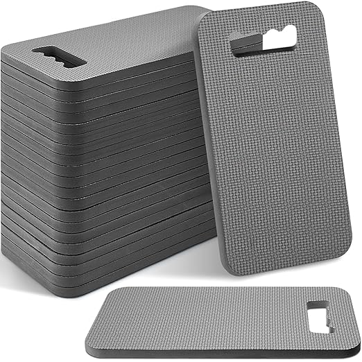 Riakrum 20 Pcs Garden Kneeling Pad Garden Knee Pad Thick Foam Knee Mat Waterproof Cushion for Kneeling Multi Functional and Church Kneeler for Praying, Baby Bath, Yoga, 15.4 x 6.7 Inch (Gray)