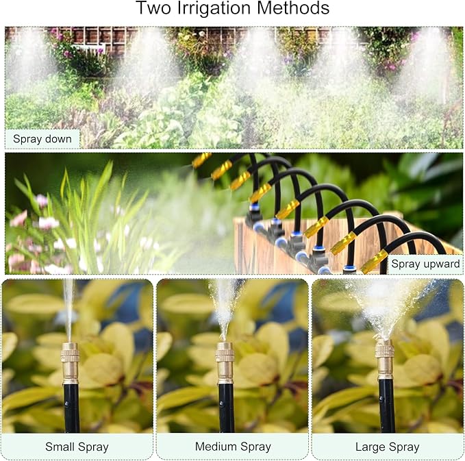 10x7x7 Walk-in Greenhouse with Watering System, Heavy Duty Green House for Outdoors, Portable Green Houses for Outside, Winter Hot House with Metal Frame & Roll-up Zipper Door Screen Windows