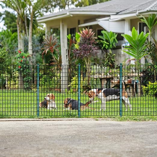 ARIFARO Fence Posts 3 Feet Sturdy Duty Metal Fence Post, Pack of 16, No Dig Garden U Post for Wire Fencing Steel Post for Yard, Outdoor Wire