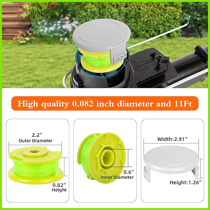 Xgunion Weed Wacker String Replacement for Ryobi One Plus+ AC80RL3 0.08'' String Trimmer Line Compatible with Ryobi Weed Wacker 18V,24V,40V Trimmers (Green)