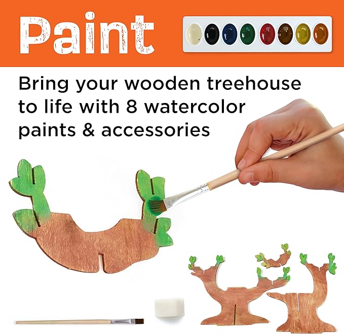 Creativity for Kids Build and Grow Tree House Craft Kit - Treehouse Playset Toy for Boys and Girls, Classic Toys for Kids (Ages 6+)
