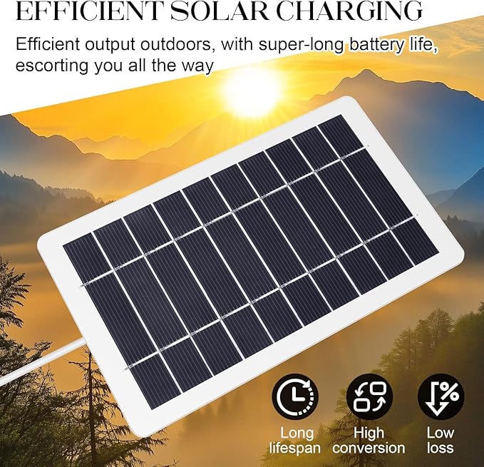 USB Solar Panel Charger,2pcs Portable Solar Panel Kit for Camera, Cell Phone Charging, Camping, Hiking, Outdoor Travel 5V 5W
