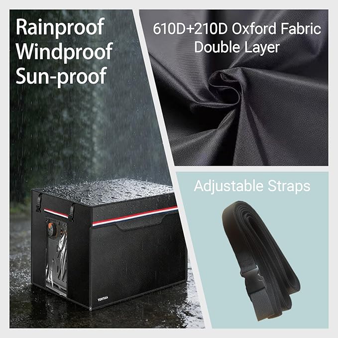 Generator Covers While Running, 600D+210D Oxford Fabric Double Layer, 30x30x26 Inches, Fits 6000-11000W Model, Black