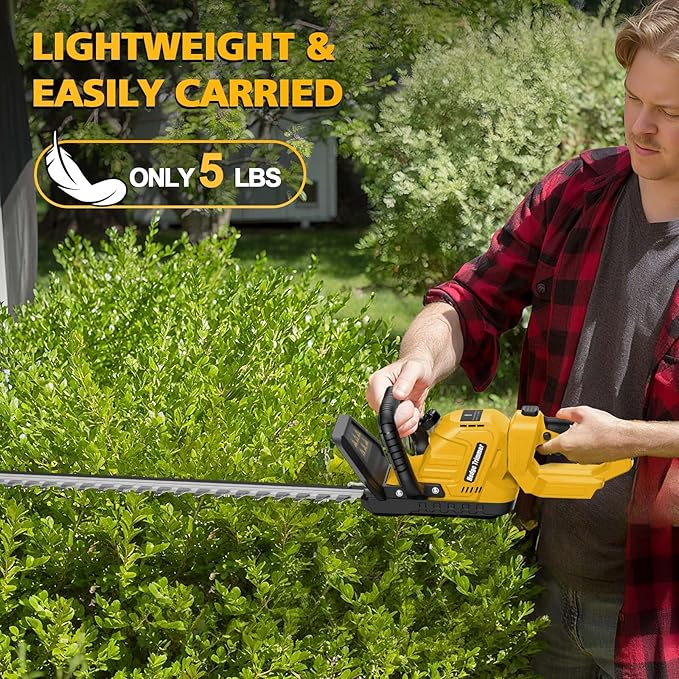 Hedge Trimmer Cordless Compatible with DEWALT 20V MAX Battery, 22-Inch Battery Hedge Trimmer, Brushless Bush Trimmer, 2/3'' Cutting Capacity, Lightweight & Rotatable Handle(No Battery)